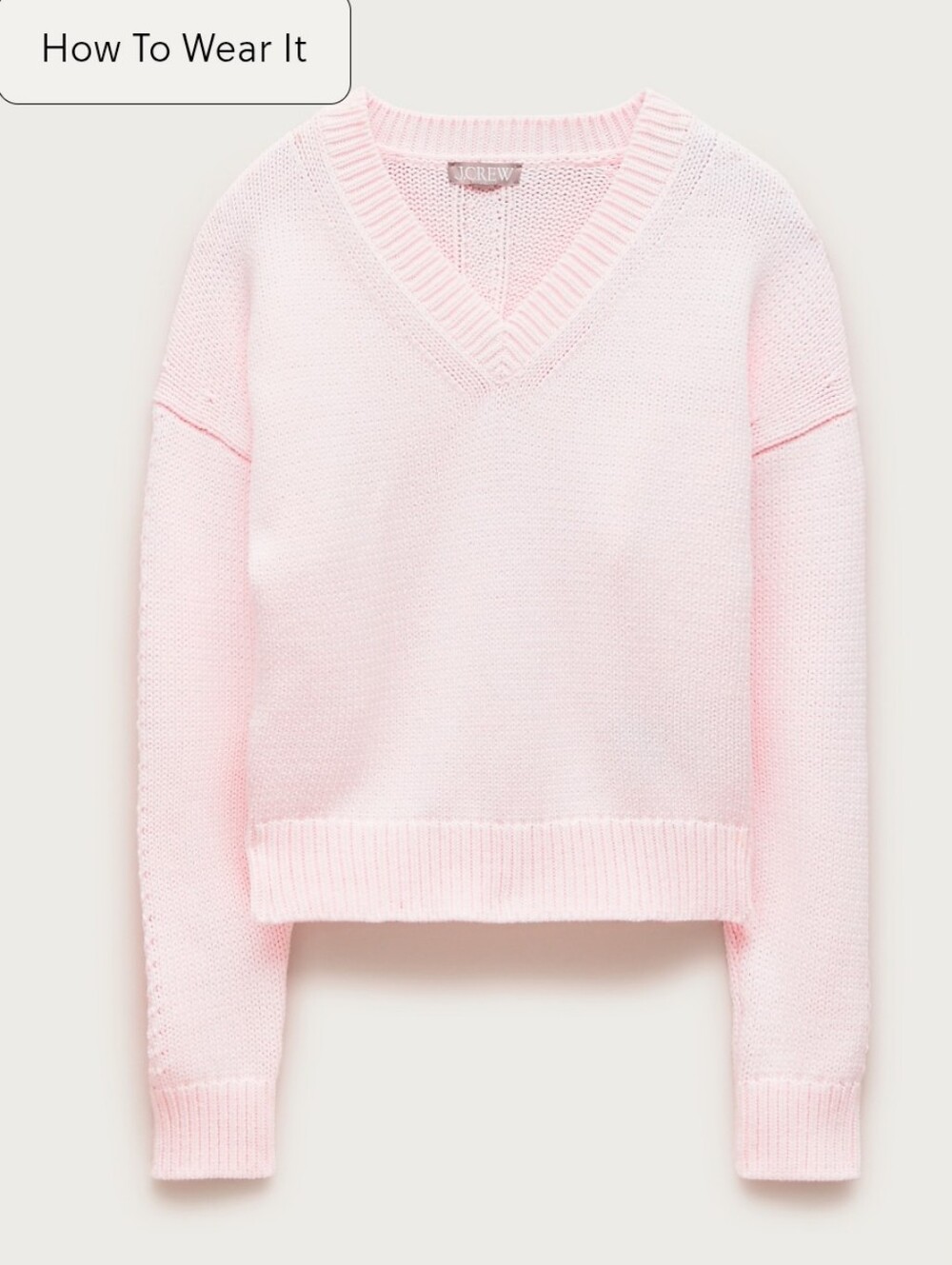 NWT J.Crew Women's Pink Cotton-blend V-neck pullover sweater Sz M $118